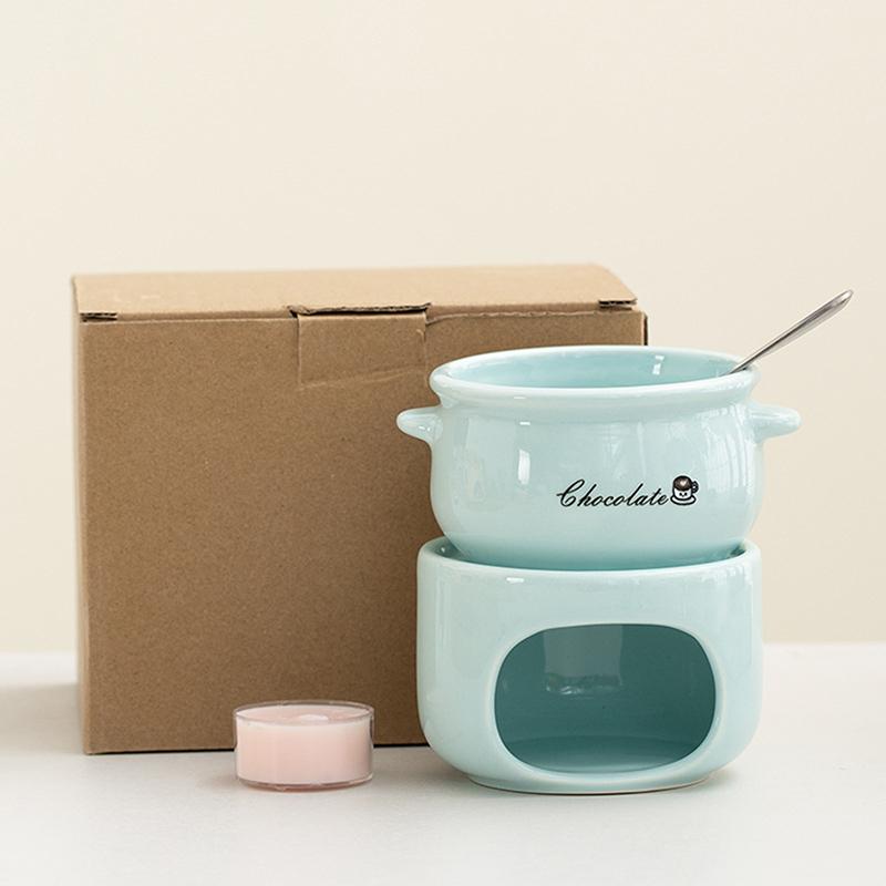 Ceramic Chocolate Melting Pot Heater | Household Constant Temperature Mini Ice Cream And Cheese Melting Machine,With Candle Warm