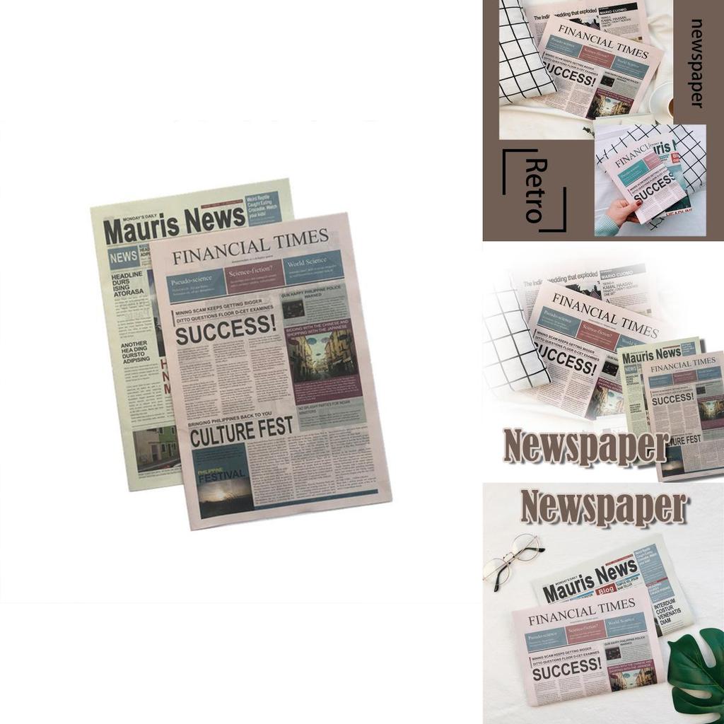 2pcs English Newspaper Vintage Style Photography Background Props Shooting