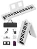 Folding Digital Piano for Carrying and Dedicated Mat 61-Key Beginners, Lightweight, Handheld, Case, Pedal, (White)