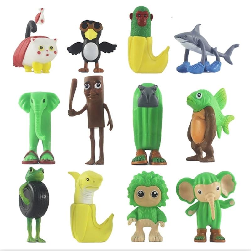 

Итальянский Маразм ИИ Животные Тунг Тунг Тунг Сахур Фигурка Тралалело Тралала Фигурка Кукла Игрушка Украшение для Стола Модель Орнамент Подарок 12PCS-Style A