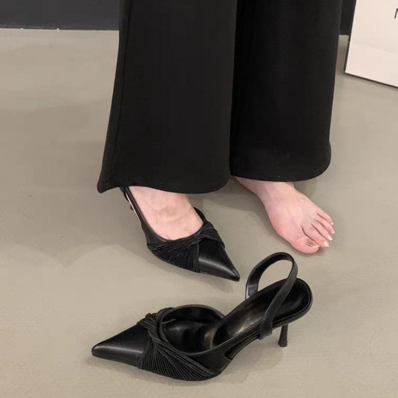 

Women s Stiletto Baotou Sandals Spring New Pointy Shallow Mouth Anti-slip Wear-resistant High Heels 40