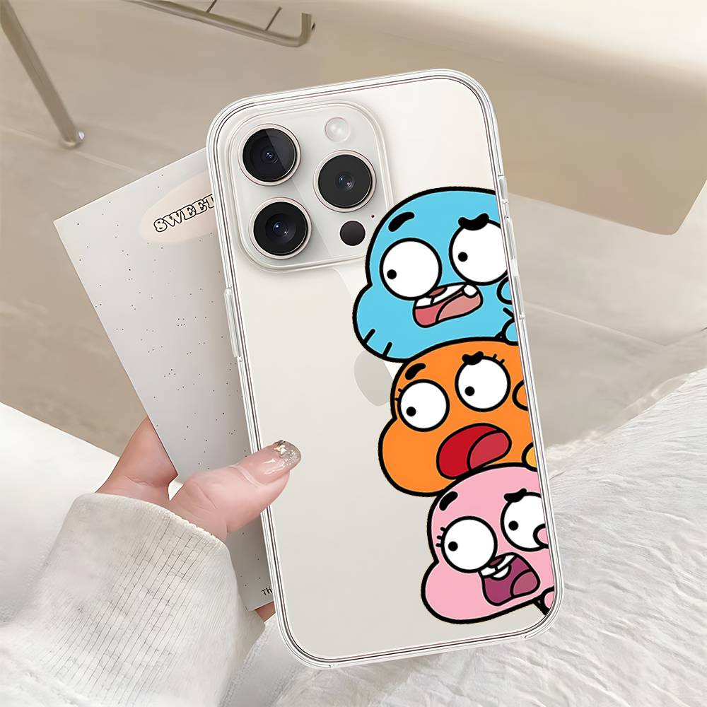 Cute H-Darwin Watterson-S Phone Case For IPhone 17 16 15 14 Plus 13 12 11 Pro Max Phone Back Cover Transparent Shockproof Cover