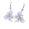 Gradient Blue Butterfly Flower Ear Hook Earrings for Women - High-End Korean Design, Perfect for Spring and Summer.