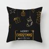 Creative Black and White Christmas Theme Pillowcase Holiday Gift Sofa Decoration Cushion Cover