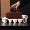 Suet Jade Porcelain Travel Tea Set Cover Bowl Three Cups Practical Business Gifts Employee Welfare Enterprise