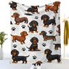 Dachshund Dog Pattern Blanket-Lovely and Playful-for Pet-Lovers'Home Bedroom Living Room-Soft Lovers A Sweet Gift Dog Owners