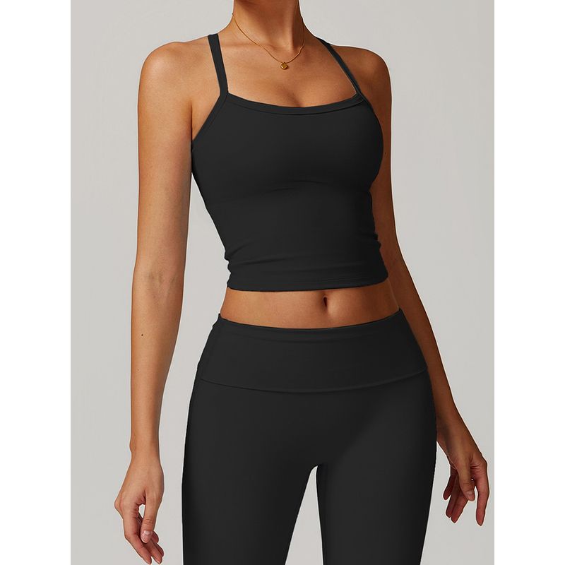 Fine Sling Sports Underwear Women Outer Wear Summer Yoga Vest Top With Chest Pad Running Quick-Drying Workout Clothes Beauty Back