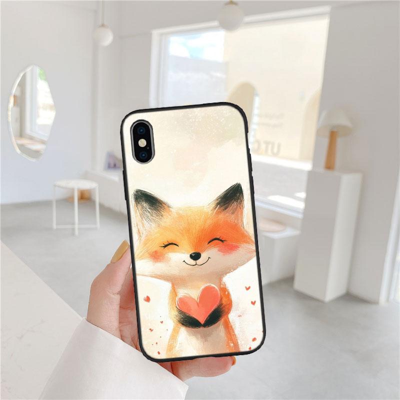 FM24 fox cute Soft Shell Phone Case for OPPO A40 A60 A80 A15 A16 A16K A12 A17 A17K A54 A54S A53 A53S A55 A56 A57 A98 F23