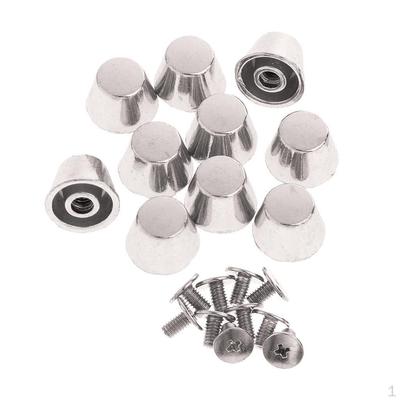 10x nýty ve tvaru kovového kbelíku Hroty pro Leathercraft DIY Stříbrná 10mm