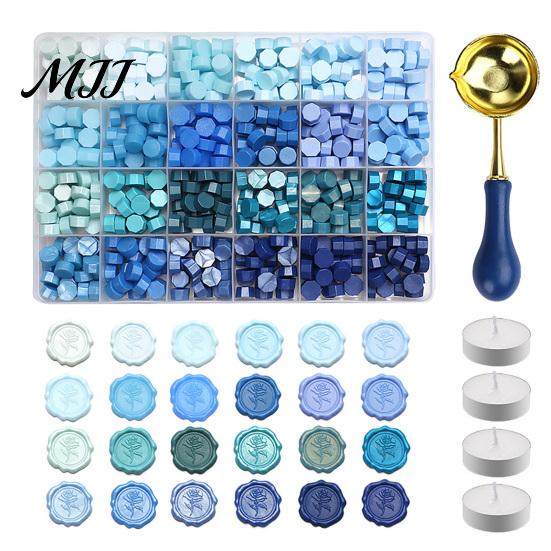 Decorative Sealing Wax Seal Kit, with Beads Melting Spoon And Candles Set, Wedding Invitation Tools Stamp for DIY Crafting Invitations Starter Set