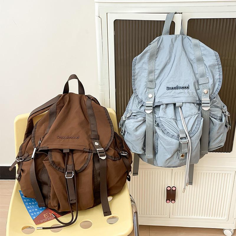 Nylon Letter Smoothmmod Embroidery Casual Backpack With Large Capacity For Travel And School Use