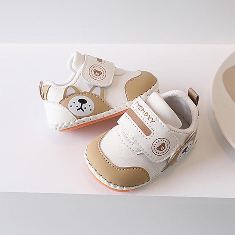 Infant Soft-Sole First Walkers New Season Baby Shoes for 0-18 Months, Trendy Cartoon Style Unisex Toddler Sneakers