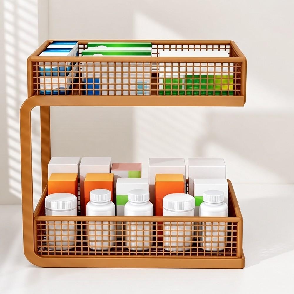Double-Layer Desktop Storage Rack Desktop Organizer Countertop Rack  Kitchen Counter