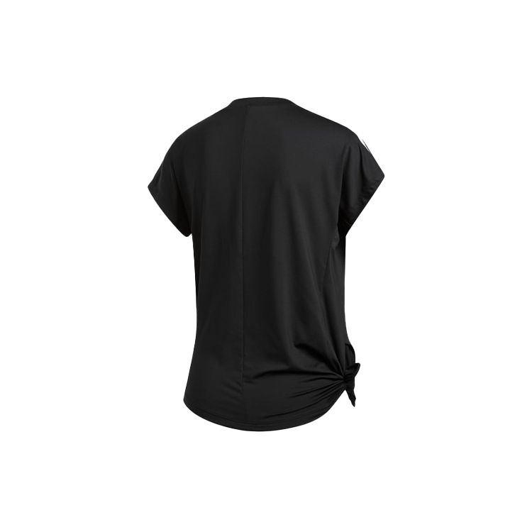 adidas Logo Print Three-Stripe Crew Neck Short Sleeve T-Shirt Women Tops Black EB4505