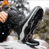 Herren-Schneestiefel mit dicker Sohle und rutschfestem und verschleißfestem Fleece für den Winter, große Schneestiefel