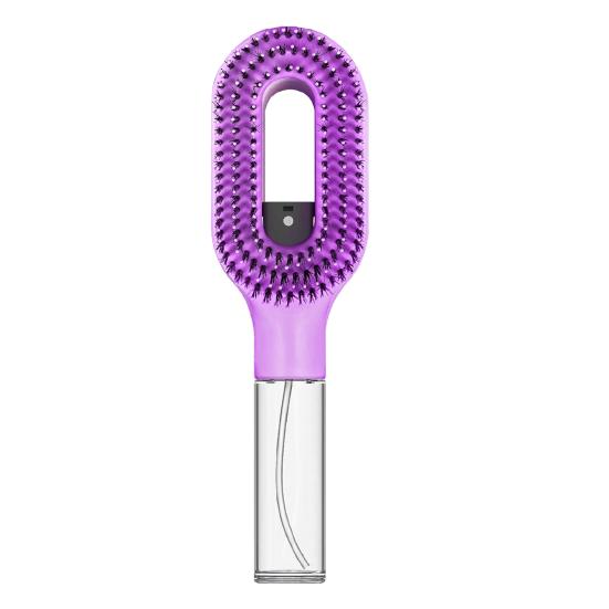 

2-In-1 Misting Hair Brush with Built-In Water Spray Curly Wavy Straight Hair Detangling Wet Dry Hairbrush Travel Friendly Anti-Frizz Hair Comb