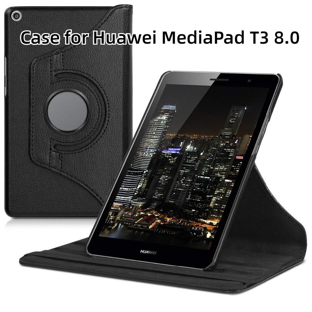 Für Huawei MediaPad T3 8.0 Hülle Huawei MediaPad T3 8.0 Tablet-Hülle 360 Grad drehbare Halterung Flip-Lederhülle