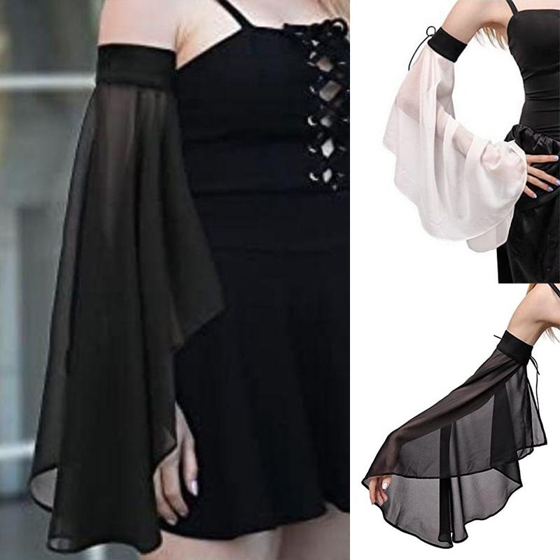 1Pair Women Sunscreen Long Detachable Tulle Sleeves Simple Decorative Tulle Sheer Arm Warmers Accessories