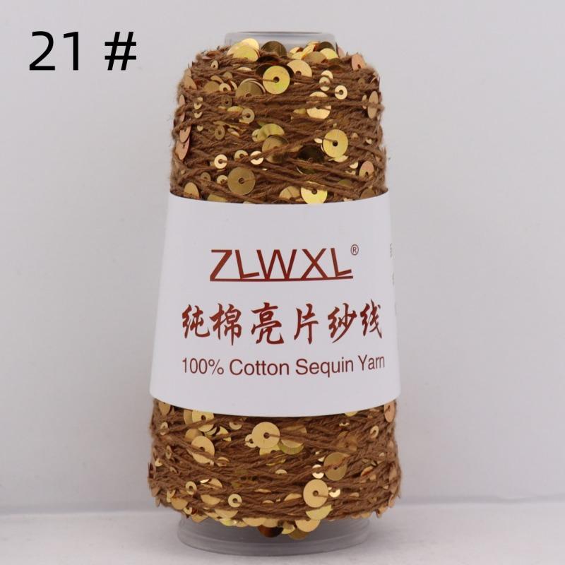 1000g /3200M 100% Cotton Yarn 6mm+3mm Special Sequin Yarn DIY Knitted Garment Accessories Rag Doll Knitting Yarn
