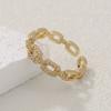 Zircon Twist Chain Open Rings For Women Gold Silver Color Elegant Finger Ring Female Korean Wedding Jewelry Gift
