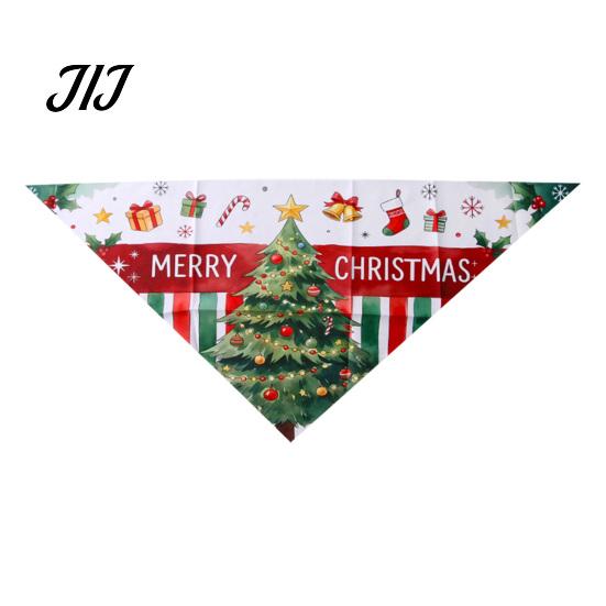 Breathable Pet Neckerchief Christmas Dog Bandana, Triangular Scarf, Snowman Tree Patterns, Bandana Adjustable Bib for Cats, Small Medium Dogs Washable