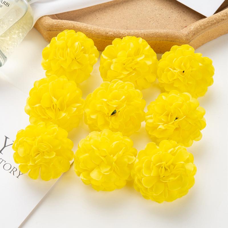 100PCS Artificial Hydrangea Flowers Wedding Home Party Room Decoration Christmas Candy Box Fake Silk Scrapbook Plants