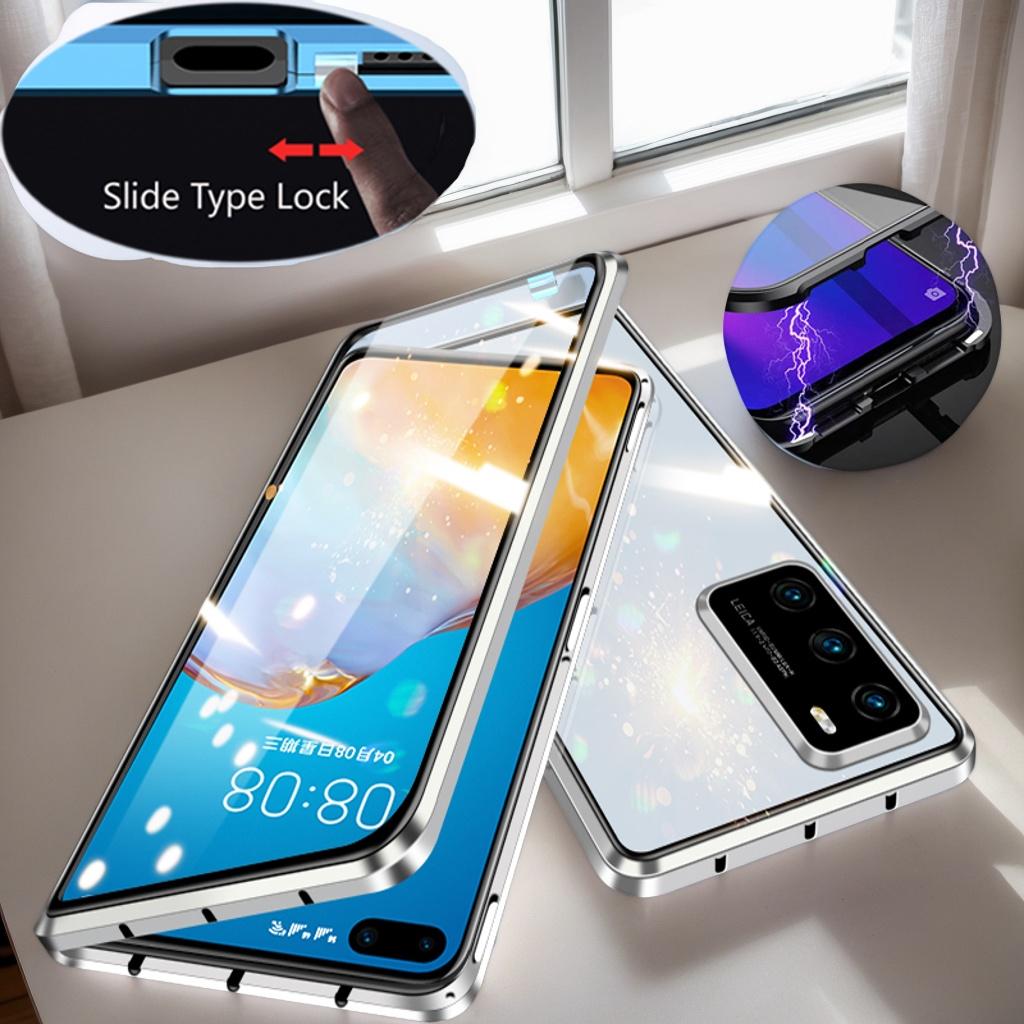 360 Metal Magnetic Case for XiaoMi Mi 11 14 Ultra 13T 11 14T 15 Pro 14 Civi Double-Sided Glass Transparent Snap Lock Phone Cover