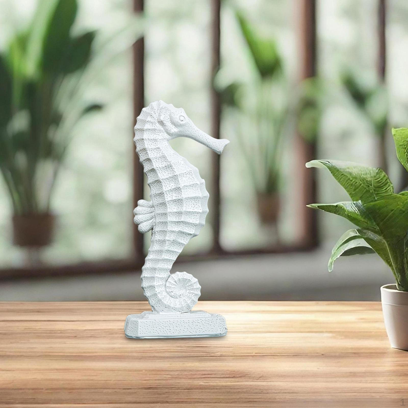 Коллекционная фигурка морского конька, детальная ручная работа для домашнего показа и в подарок белый