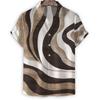 Geometric 3d Print Stripes Hawaiian Shirt for Men Summer Lapel Button Shirts Tops Street Short Sleeve Tees