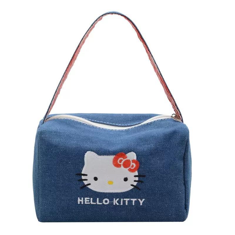 

Cartoon Kitty Cat Denim Handbag Portable Kawaii Plush Bags Casual Handbag Cute Kitty Cat Makeup Bag Girls Women s shoulder bag