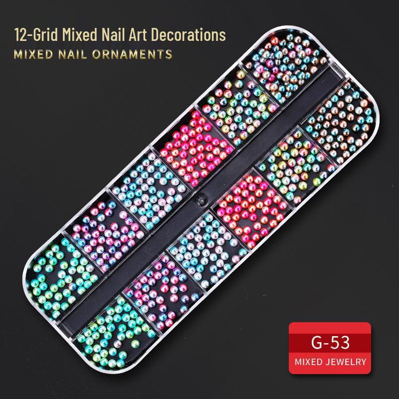 60 Nail Art Accessories: Rhinestones, Pearls, Rivets & Alloy Designs