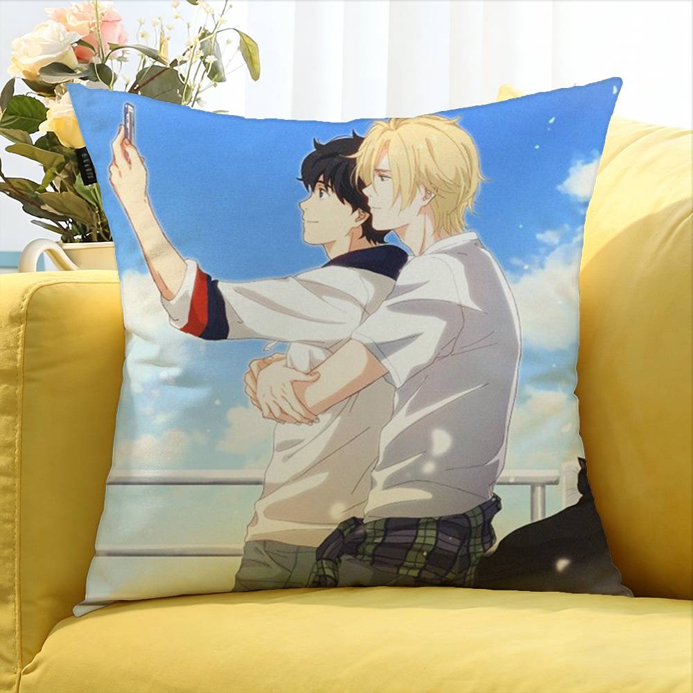 Banana Fish Anime Verschiedene Größen Quadratische Kissenhülle Für Auto Haus Schlafzimmer Dekoration