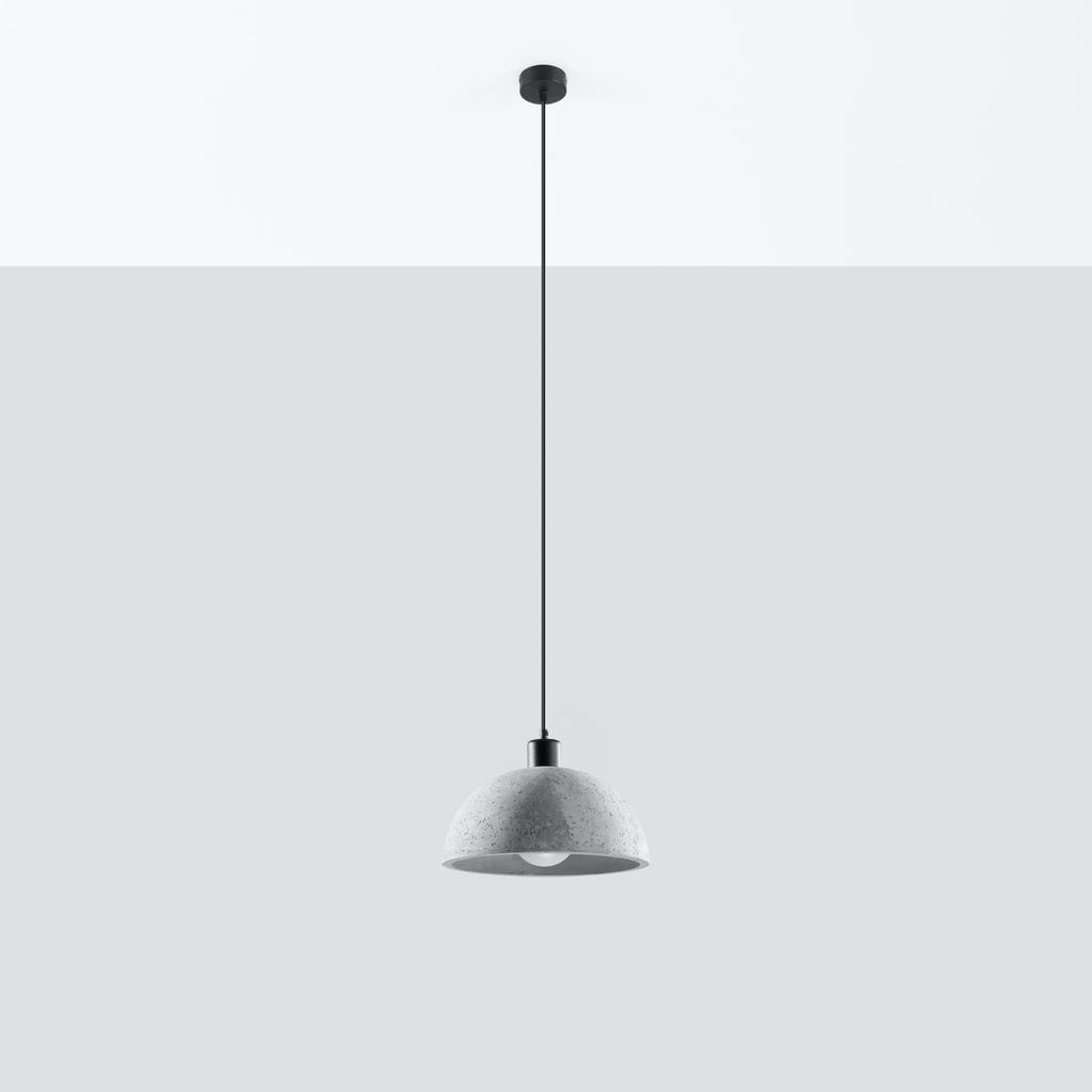 Lampa Wisząca Demino 1 E27 Szary Beton Lumilo 08.459.47