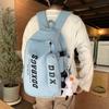 Men Lightweight Backpack Letter Print Student Schoolbag Women Large Capacity Campus Backpack with Pen Bag