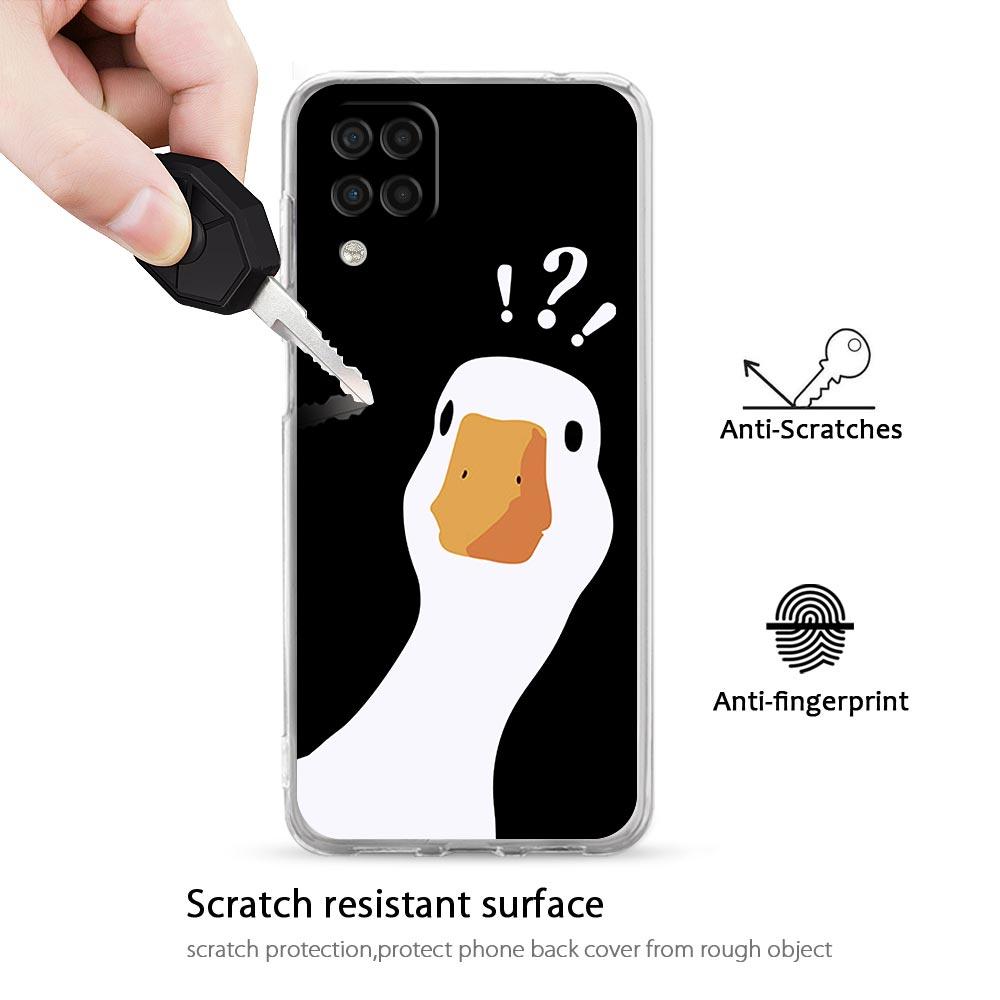 Cartoon Doubt Duck Phone Case For Samsung Galaxy A51 A71 A21S A12 A11 A31 A41 A01 A03S A22 A13 A33 A73 A53 A52 A32 5G A23 Cover