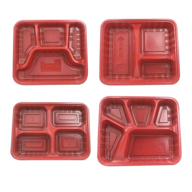 JINGRX Disposable Multi-Compartment Plastic Lunch Box with Lid