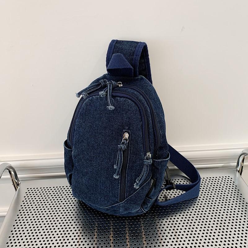 Denim Chest Bag Women's Shoulder Bag General Bag Lightweight Student Crossbody Bag