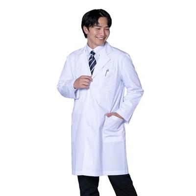Matsuyoshi Doctor's Coat, White Coat (Size L), Men's, Examination/Training/Practical Wear, Long Sleeves, with Pockets, Medical