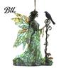 Decorative Hanging Ornaments Stained Glass Style Skeleton Fairy Window Suncatcher, Acrylic Ornament with Butterfly Wings Office Decorations for Living