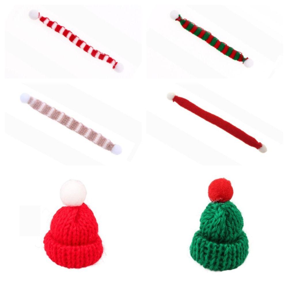 Neck Scarf Christmas Doll Scarf Soft Mini Xmas Dolls Hat Cute 1:12 Doll Clothes Photographic Prop