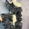 1 Yard Black White Beige Double Ruffle Pleated Chiffon Trim Lace Dress Decoration Fabric Applique Soft Trimming Craft Sewing Decoration