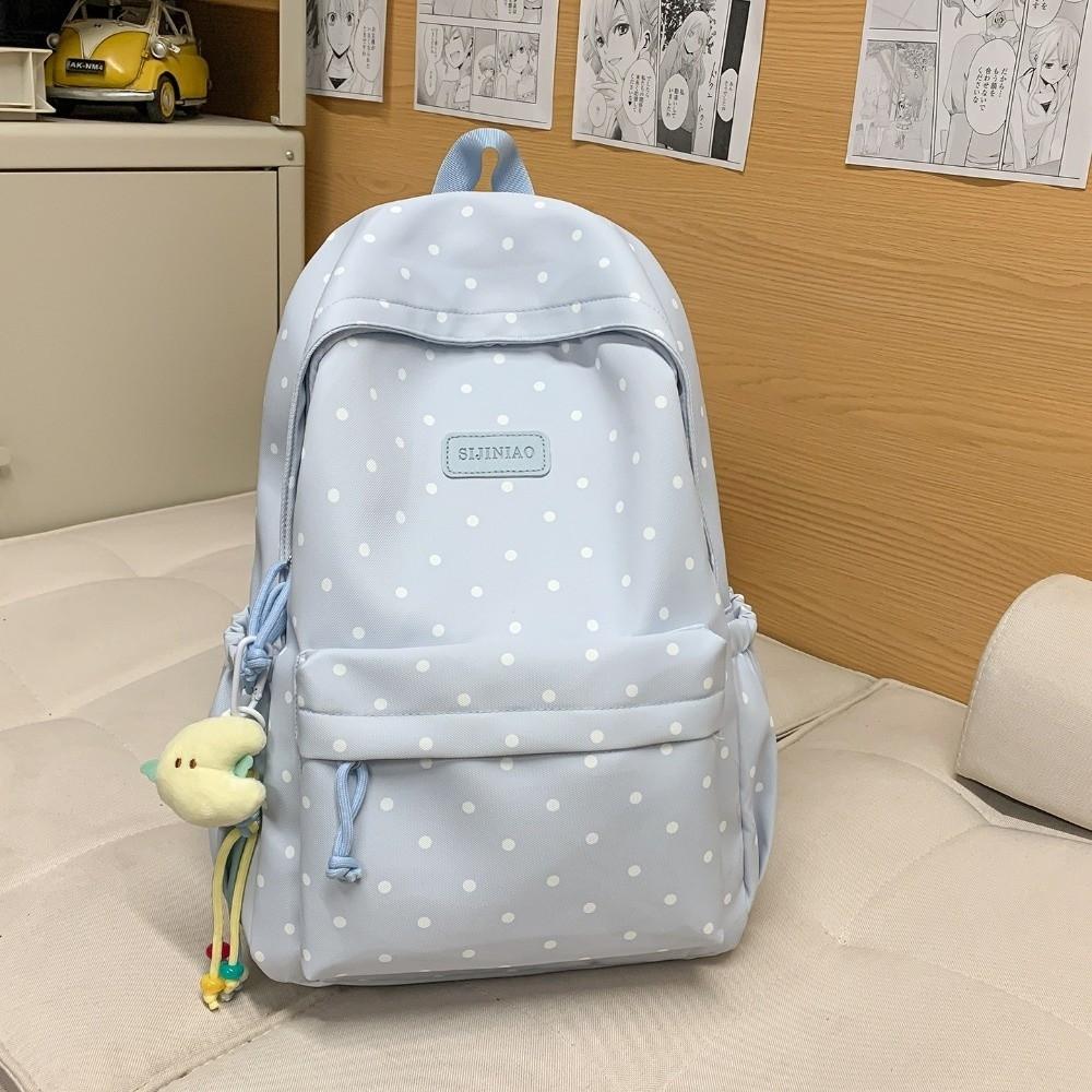 Large Capacity Polka Dot Backpack Dual-Shoulder School Bags Travel Backpack  Students