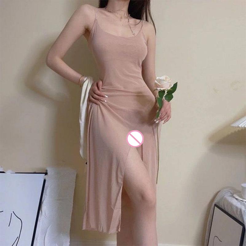 Sexy See-Through Seductive Lingerie Dress Mesh Slip Dress For Women