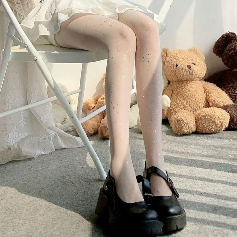 

Блискуча Галактика Блискучі Колготки Блискітки Нові Блискучі Панчохи Жіноча Білизна Сексуальні Панчохи з Стразами Модна Дівчина Тонкі Колготки One Size білий