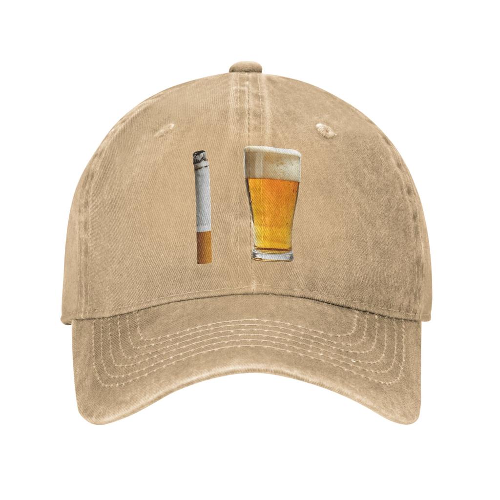 Funny Beer Cigarette Casual Baseball Cap Hunting Camping Trucker Hat Summer Sunscreen Unisex Unisex Trendy Snapback Cap
