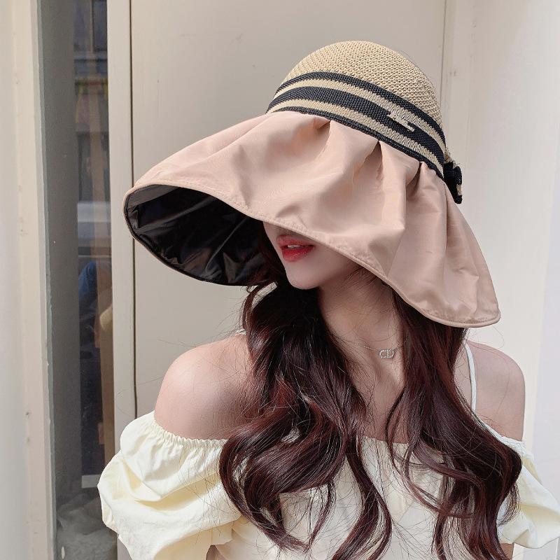 

Летняя шляпа от солнца для женщин - защита от ультрафиолета, широкие поля, открытый верх с отделкой из ракушки, модная и универсальная, летняя, шляпа для защиты от солнца One Size