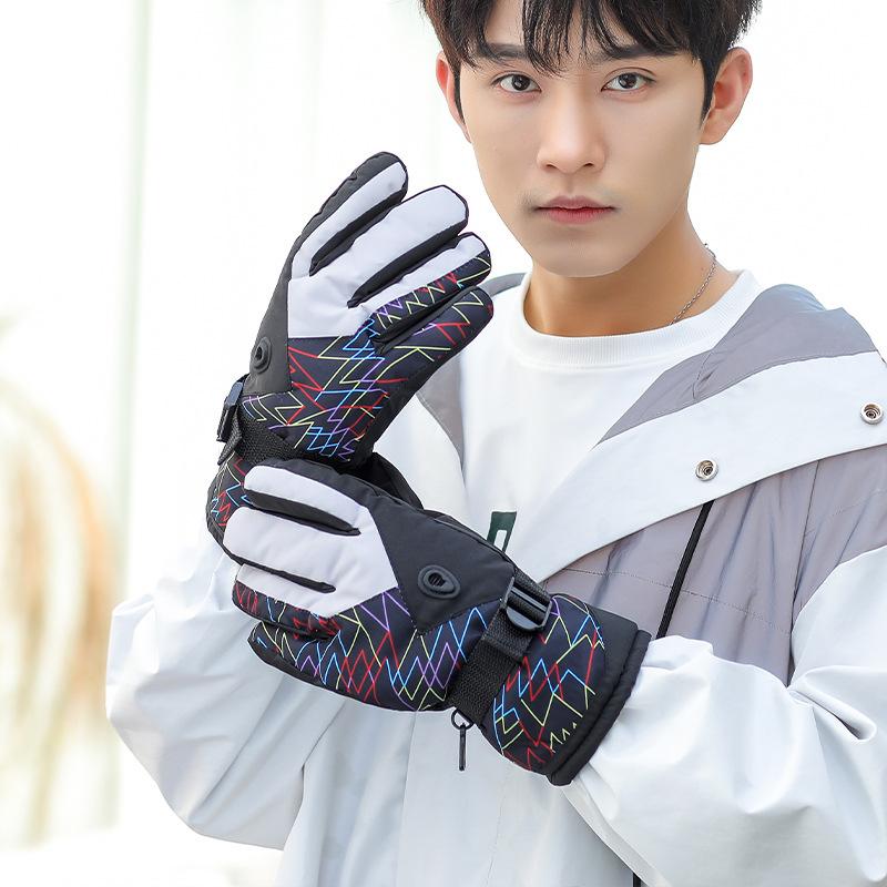 Thickened Waterproof Ski Gloves for Winter Outdoor Sports Breathable Non Slip Warm Gloves for Riding Men's Fleece Gloves