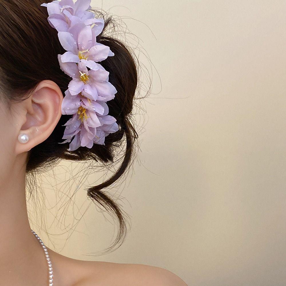 Süße chinesische rote Blume Haarnadel Super Fee Hochzeit Traditionelles Haaraccessoire Vintage Braut-Haarschmuck für Bräute