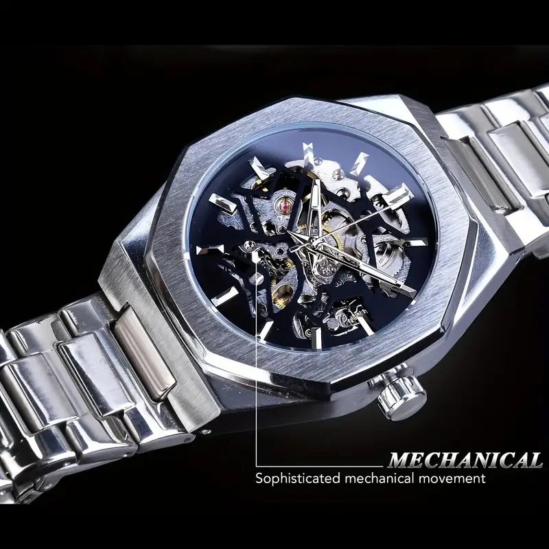 Forsining Fashion Steampunk Luxury Black Dial Mens Automatic Mechanical Watch Waterproof Skeleton Design Relogio Wristwatches