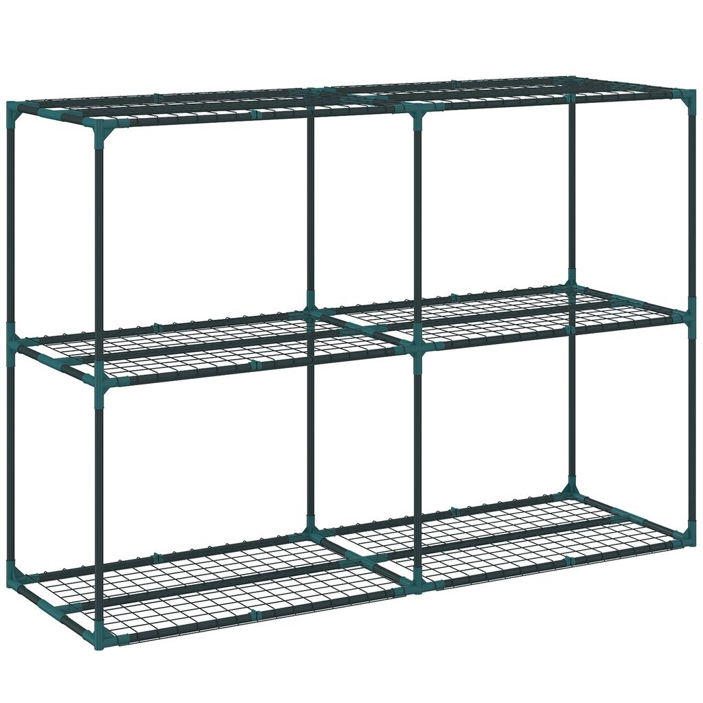 3-Tier Plant Stand. 100 cm High Flower Stand with Shelves. Multi-Tier Steel, Dark Green